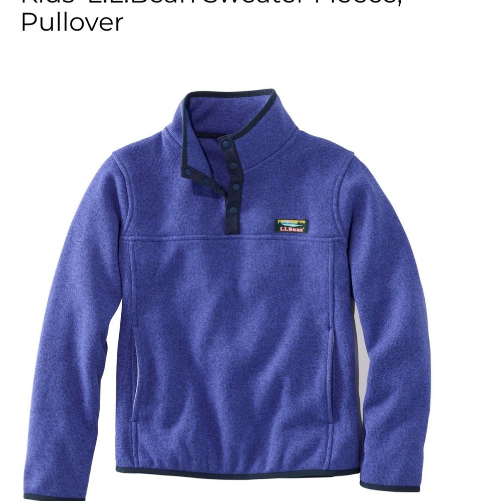 Kids' L.L.Bean Sweater Fleece, Pullover, M 10/12 - Picture 2 of 11